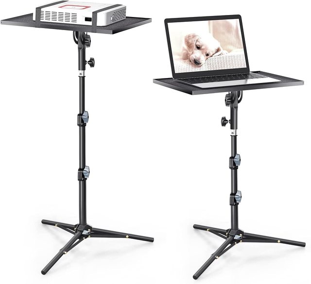 MG Tall Projector Tripod Stand Foldable Laptop Tripod Stand Height Adjustable Portable Outdoor for 13in to 32in Black TV Stand