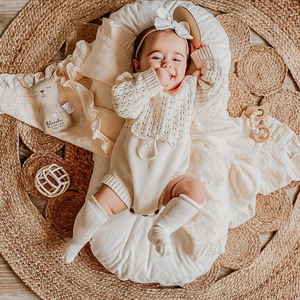 Manta Envolvente de Muselina de Algodón con Volantes para Bebé, Toalla de Baño, Envoltura Arrugada para Bebé, Manta para Cuna, Cochecito y Niños Pequeños - Product Image 6