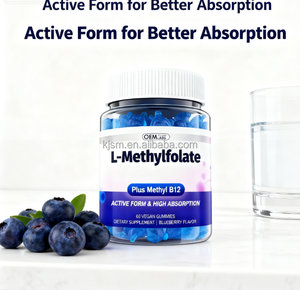 Gommes L-Methylfolate 15mg W/Complexe de méthyle B12 et <span class=keywords><strong>B</strong></span>-Soutien MTHFR, Équilibre de l'homocystéine et de la cognition-Vitamines méthylées - Product Image 5