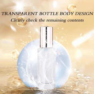Flacon de parfum vide de luxe OEM 50 ml en verre épais transparent à fond plat avec capuchon argenté mat, pulvérisateur à pompe et logo personnalisé par sérigraphie - Product Image 4