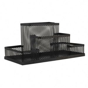 Metal Mesh Desk Organizer Set Office Supplies Accessories Storage Caddy Pen Pencil Holder All in One Desktop 4 <b>Compartments</b> - Product Image 1