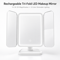 Miroir de Maquillage LED Pliable Intelligent en Gros avec Lumières Dimmables pour Éclairage Supplémentaire de Chambre