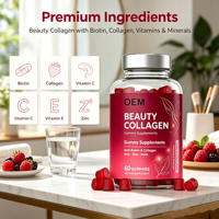 Gummies à la biotine 5000 mcg favorisant la santé des cheveux, de la peau et des ongles, gummies véganes au collagène saveur framboise