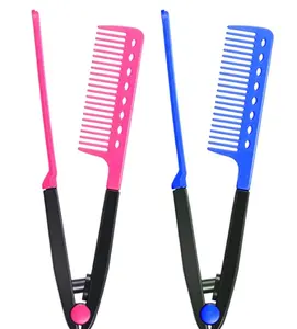Fashion Folding v Shaped Type Hair Straightener Detangling Comb for women with hairdryer