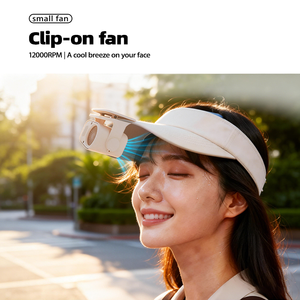 USB 충전 핸즈프리 미니 개인용 팬, 충전식 휴대용 속도 조절 가능 클립형 팬, 야외 스포츠 여행용 - Product Image 1