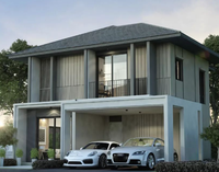 Villa préfabriquée à 2 étages, livraison rapide, solution tout-en-un, 3 chambres, structure en acier léger, villa modulaire préfabriquée, maison de luxe de style suisse