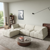 ATUNUS Modernes Nordisches L-förmiges Sofa Designer Cloud Couch Sofagarnitur Samt-Stoff Modulares Sektionalsofa Wohnzimmermöbel