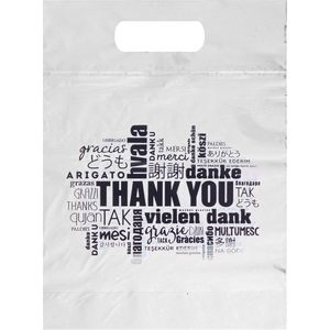 Thank You Plastic <b>Bags</b> BOPP Patch Handle Reusable Digital Printing Business Shopping - Product Image 1