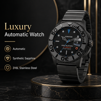 Montre automatique de plongée pour homme OEM ODM, bracelet en acier inoxydable, lumineuse, mécanique, pour la vente en gros personnalisée