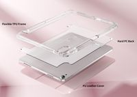 SUNNYCASE Üç Katlı PU Deri Şeffaf Akrilik Arka Kısım Kalem Yuvalı Hafif Darbeye Dayanıklı Tablet Kılıfı iPad Pro 11/13 10. Nesil için