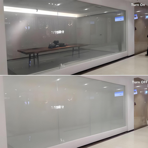 Cloisons <span class=keywords><strong>de</strong></span> <span class=keywords><strong>bureau</strong></span> acoustiques modernes en verre dépoli transparent avec cadre en aluminium mince, ignifuges et durables, avec commande tactile intelligente pour les écoles - Product Image 1