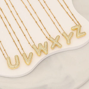 Collier ajustable avec pendentif lettre anglaise (26 lettres) tendance et très vendu pour hommes et femmes, bijou de luxe exquis - Product Image 4