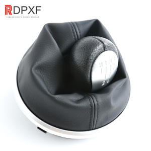 Accessoires intérieurs OEM 5J0711113F, pommeau de levier de vitesse en cuir argenté 5 vitesses pour <span class=keywords><strong>Skoda</strong></span> Fabia II, pommeau de levier de vitesse de voiture. - Product Image 1