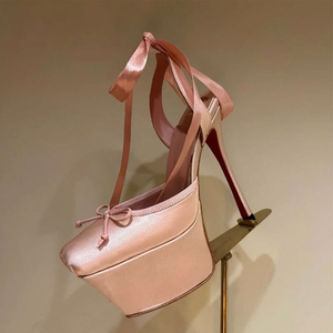Sandales en soie uniques Stolettos - Chaussures de soirée à plateforme sexy 2025, talons fins à plateforme pour femmes - Product Image 3