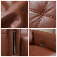 Canapé sectionnel trois places en cuir véritable de qualité supérieure, design moderne, rembourrage en éponge, écologique, durable, pieds en acier inoxydable, garantie 10 ans