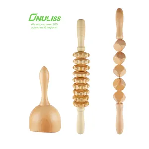 Body Massager Wood Set Custom Logo Columbian Flat Facial Body Sculpturing Tools Lymphatic Drainage 4 Piece Wood Therapy Tool Set