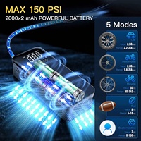 5200mAh Battery 150PSI Cordless Automatic with Power Bank Function Wireless Car Air Compressor Electric Tire Inflators
