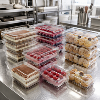 Boîte d'emballage en plastique acrylique PS transparente, qualité alimentaire, conteneur de stockage recyclable, logo personnalisé