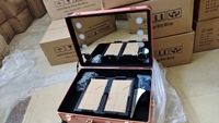 Miroir LED Sac de maquillage Voyage Makeup Artist Bagages Train case Table avec Wifi Speakers