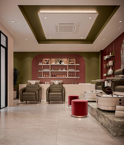 ชุดอุปกรณ์ร้านทำผมคุณภาพสูง เก้าอี้ตัดผมแบบกำหนดเอง กระจกติดผนัง สำหรับตกแต่งภายในร้านเสริมสวย - Product Image 6