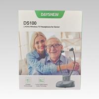 Casque TV numérique sans fil 2,4 GHz supra-auriculaire à ajustement personnalisé pour seniors, Plug & Play, portée 30 m, station d'accueil, charge de deux batteries, 13 mm