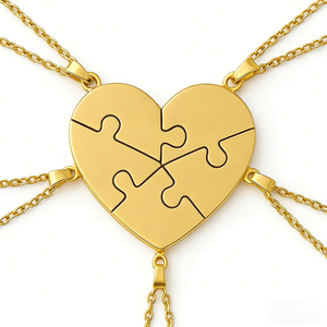 Collier en acier inoxydable en forme de cœur à assembler soi-même pour femmes, bijou d'amitié pour groupe, avec 2/3/4/5/6/7/8 cœurs séparés, idéal pour les meilleures amies - Product Image 6
