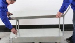 รถเข็น2ชั้นเหล็กชุบสังกะสีรถเข็น2ชั้นรับน้ำหนักได้มากรถเข็นแพลตฟอร์มสำหรับซูเปอร์มาร์เก็ต - Product Image 2