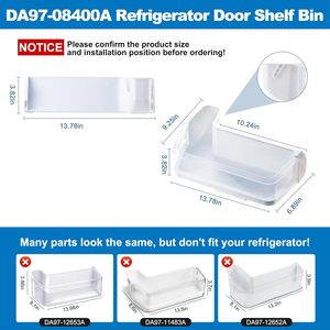 Étagère de porte de réfrigérateur DA97-08400A compatible avec les réfrigérateurs <span class=keywords><strong>Samsung</strong></span>, panier de porte gauche, remplace DA97-08400B DA97-08400C - Product Image 2