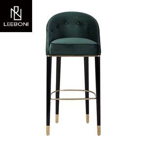 <span class=keywords><strong>Leon</strong></span> Home Real Good Barstool Villa Furniture Vintage Simple Barstool Curved-Back Fabric Counter Stool - Product Image 3