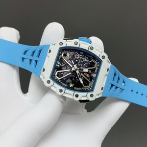 Montre de luxe pour homme, style sport mécanique punk, bracelet en caoutchouc, verre saphir, design identique, vente en gros - Product Image 2