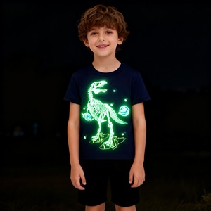 Pyjamas d'été pour enfants, ensemble de <span class=keywords><strong>pyjama</strong></span> en coton à manches courtes et short pour garçons, pyjamas courts pour filles - Product Image 5