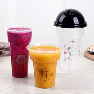 New Design Custom Guangdong <b>Plastic</b> PP Hard Beverage <b>Cups</b> Torch Shape <b>Cup</b> Boba Pearl Milk Bubble Tea <b>Cup</b> - Product Image 6