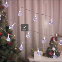 Guirlande lumineuse LED de Noël alimentée par énergie solaire/batterie/USB avec boules à bulles pour la décoration de la maison, du balcon et des fêtes