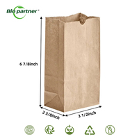 Sacs en papier kraft brun recyclés jetables de 2 LB, 4 LB, 6 LB pour la livraison de repas à emporter en restaurant