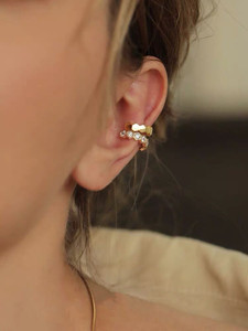 S925 Sterling Silver Trendy Geometric Ear <b>Cuff</b> <b>Earrings</b> for Women Asymmetry Design with Zircon Gold Plating Party Wedding - Product Image 5