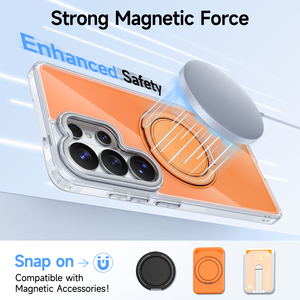 Custodia per telefono S26 Ultra con anello magnetico rotante, ricarica wireless e design metallico, <span class=keywords><strong>cover</strong></span> protettiva per A17 A37 - Product Image 2