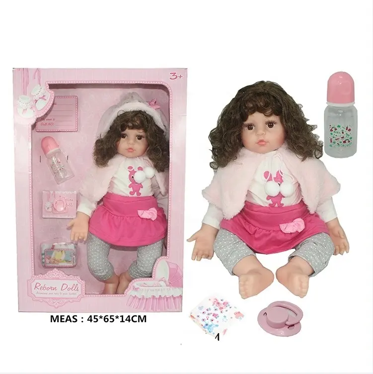 ITTL boneka bayi wajah vinil realistis, boneka listrik plastik 56cm untuk wajah bayi