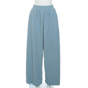 Women's Eco-Friendly Flat Front Wide Leg Loose Stylish Casual <b>High</b> <b>Waist</b> Solid Color <b>Trousers</b> - Product Image 5