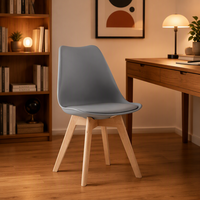 Chaise de salle à manger en gros avec coussin en PU et pieds en bois massif – Mobilier commercial pour hôtels, restaurants et appartements