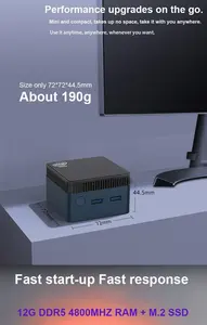 Портативный мини-ПК Intel Alder Lake N100 N150 Mini PC 12G DDR5 2xM.2 NVMe NGFF 3xusb <span class=keywords><strong>3</strong></span>,2 RJ45 2xhd2.0 Type-C маленький мини-ПК TF карта WiFi5 - Product Image 5