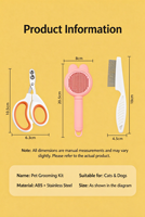 Kit de toilettage pour animaux 3 en 1 : brosse à aiguilles en acier, peigne anti-puces, coupe-ongles, démêlage, nettoyage, antidérapant pour chats et chiens
