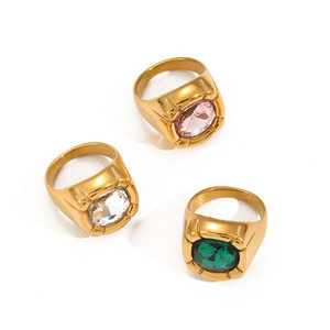 แหวนแฟชั่นผู้หญิงทรงเรขาคณิตประดับเพชรซิร์คอนทรงรี ของขวัญเครื่องประดับ แหล่งผลิตอี้หวู่ รุ่น TR4371 - Product Image 4