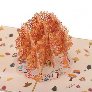Nouvelle carte 3D stéréoscopique de bénédiction, impression artisanale, érable et écureuil, mignon cadeau pour la fête des enseignants - Product Image 2