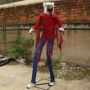 Décorations d'Halloween animatroniques, grand <span class=keywords><strong>loup</strong></span>-<span class=keywords><strong>garou</strong></span> clown oscillant à induction, accessoires décoratifs pour chambre, bar, son, lumière, ornement - Product Image 3
