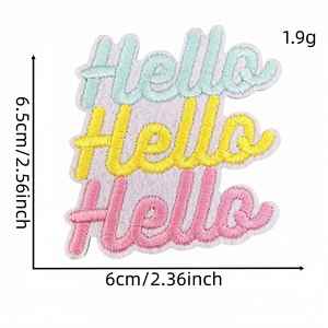 Patch brodé créatif thermocollant motif dessin animé Hello English pour sacs et vêtements - Product Image 3