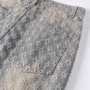 Nuevos <span class=keywords><strong>Jeans</strong></span> de Pierna Ancha con Bordado Floral Lavado Estilo Vintage para <span class=keywords><strong>Hombre</strong></span> - Product Image 5