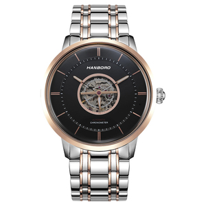 Reloj Mecánico Automático para Hombre Hengbao Luo, Correa de Acero Inoxidable de 24 mm, Cristal, Resistente al Agua 5 BAR, Diseño Hueco, Luminoso - Product Image 4