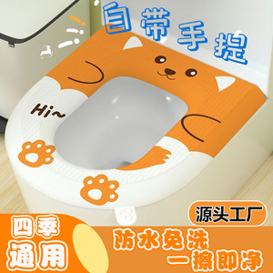 Funda gruesa para asiento de inodoro con estampado de dibujos animados, almohadilla de espuma suave para niños y adultos, lavable, impermeable, diseño de múltiples patrones - Product Image 4