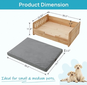 Luxury Modern Wooden Cat Sleeping Bed Solid <strong>Pattern</strong> Durable &amp; Eco-Friendly Indoor Pet Furniture in Rectangle Shape Made <strong>Pine</strong> - Product Image 3