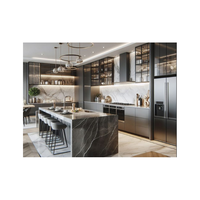 Armoires de cuisine en bois de luxe PRIMA, finition en bois massif, structure durable, rangement intelligent, taille personnalisée, armoire de cuisine pour villa